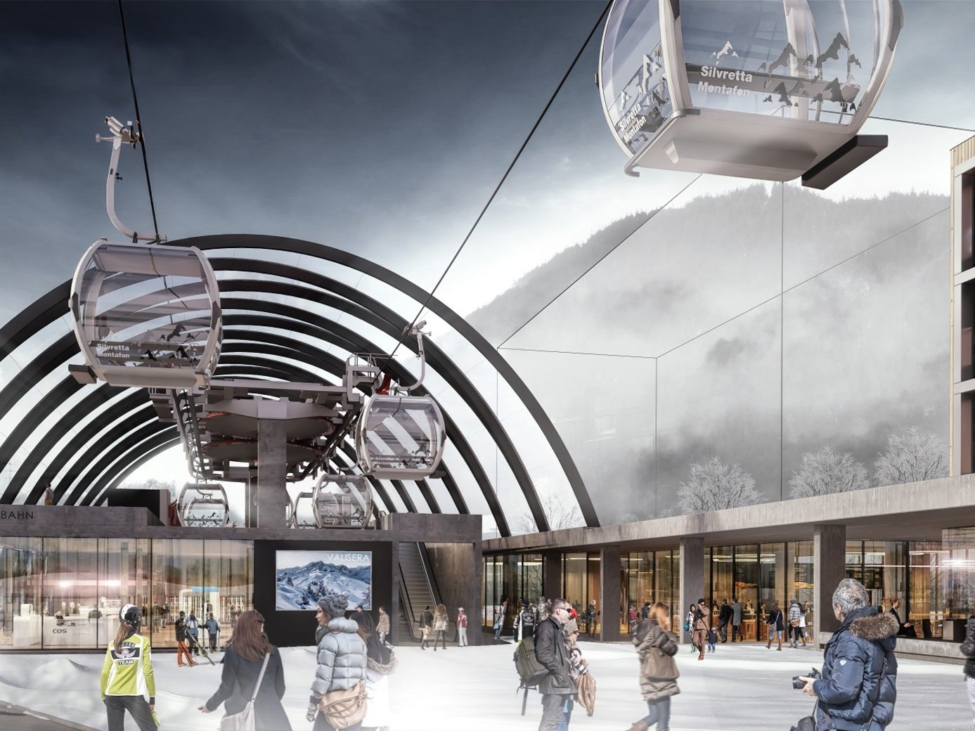 Das neue Areal rund um die Valisera Bahn wird keine Seilbahn-Talstation im klassischen Sinn. Das neue Areal rund um die Valisera Bahn wird keine Seilbahn-Talstation im klassischen Sinn.