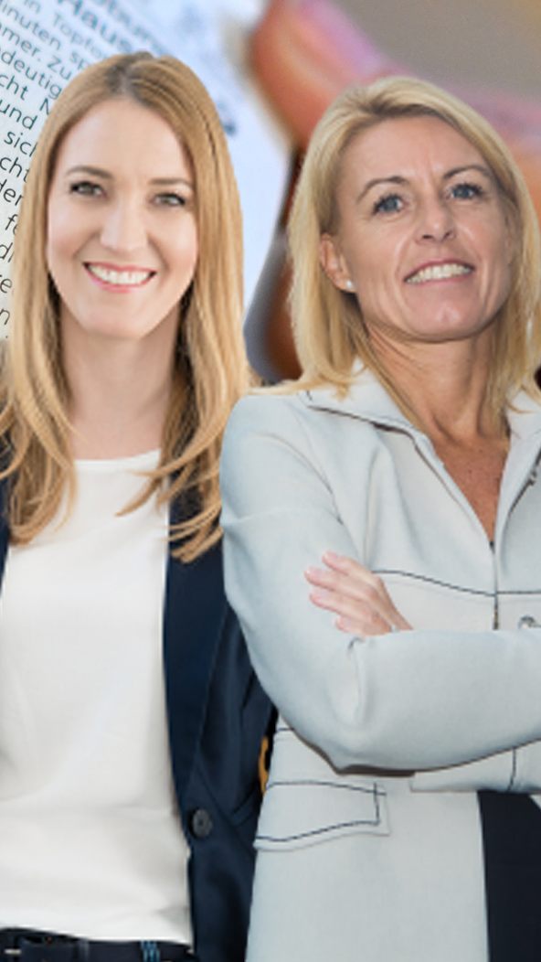 Evelyn Dorn, Vorsitzende von Frau in der Wirtschaft Vorarlberg, und Petra Kreuzer, Vizepräsidentin der Wirtschaftskammer Vorarlberg.