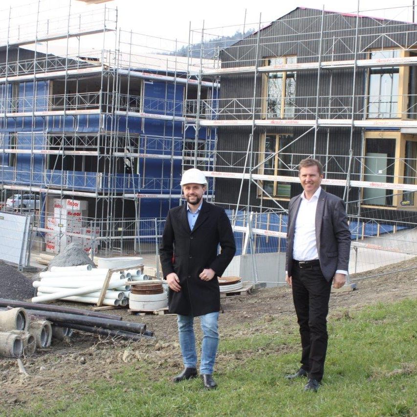 Bauleiter Frank Schwendinger und Inside Geschäftsführer Joe Welte freuen sich auf die baldige Eröffnung