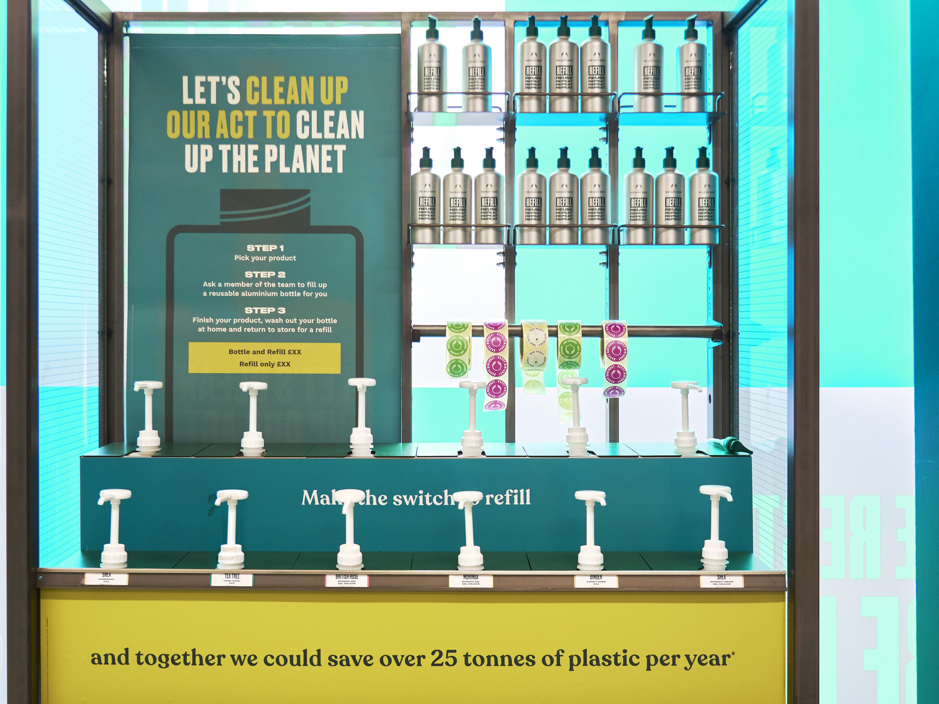 "The Body Shop" führt Refill Stationen ein.