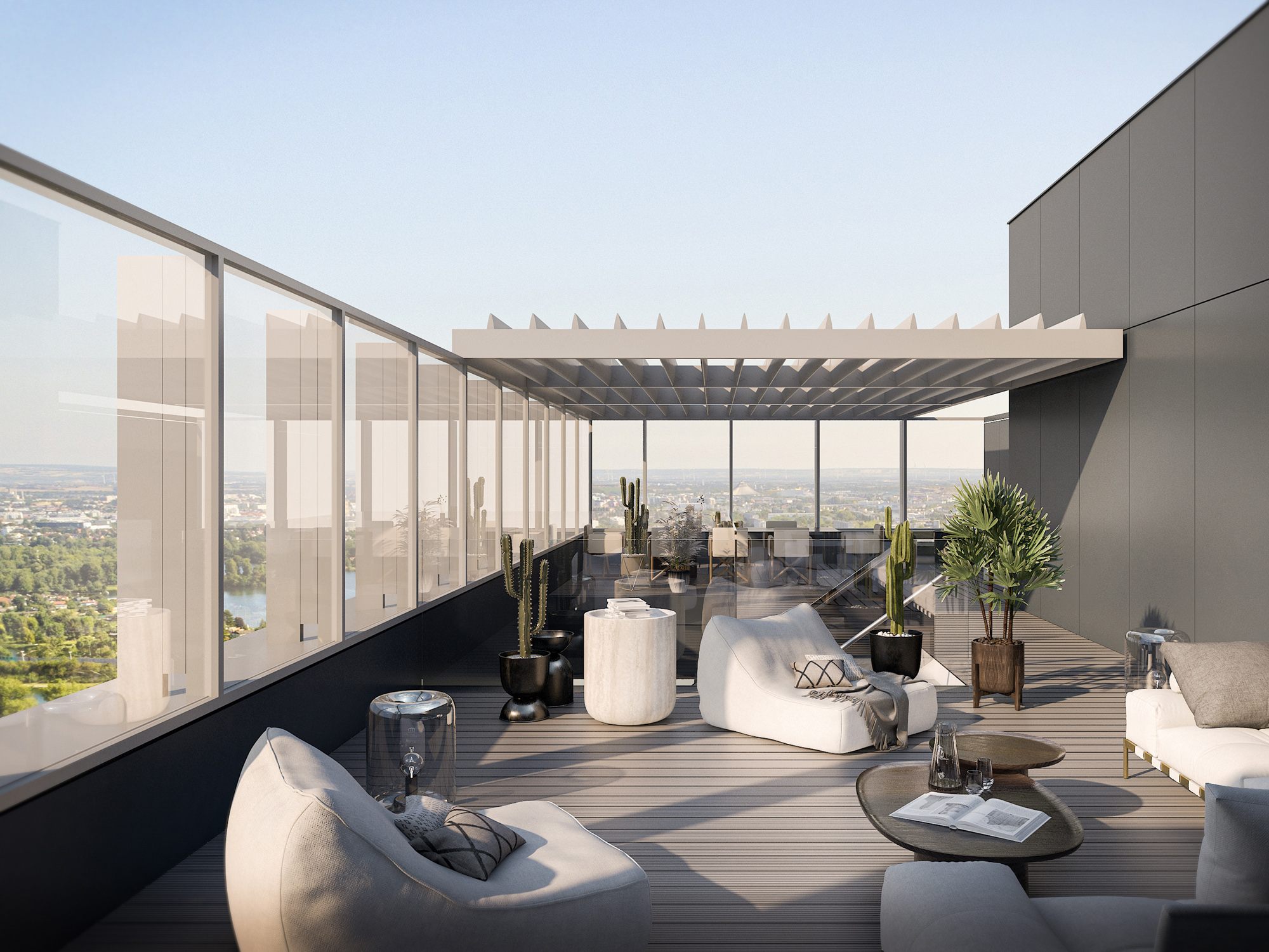 Einblick in eines der sechs neuen Luxus-Penthouse-Appartements im Wiener Marina Tower.