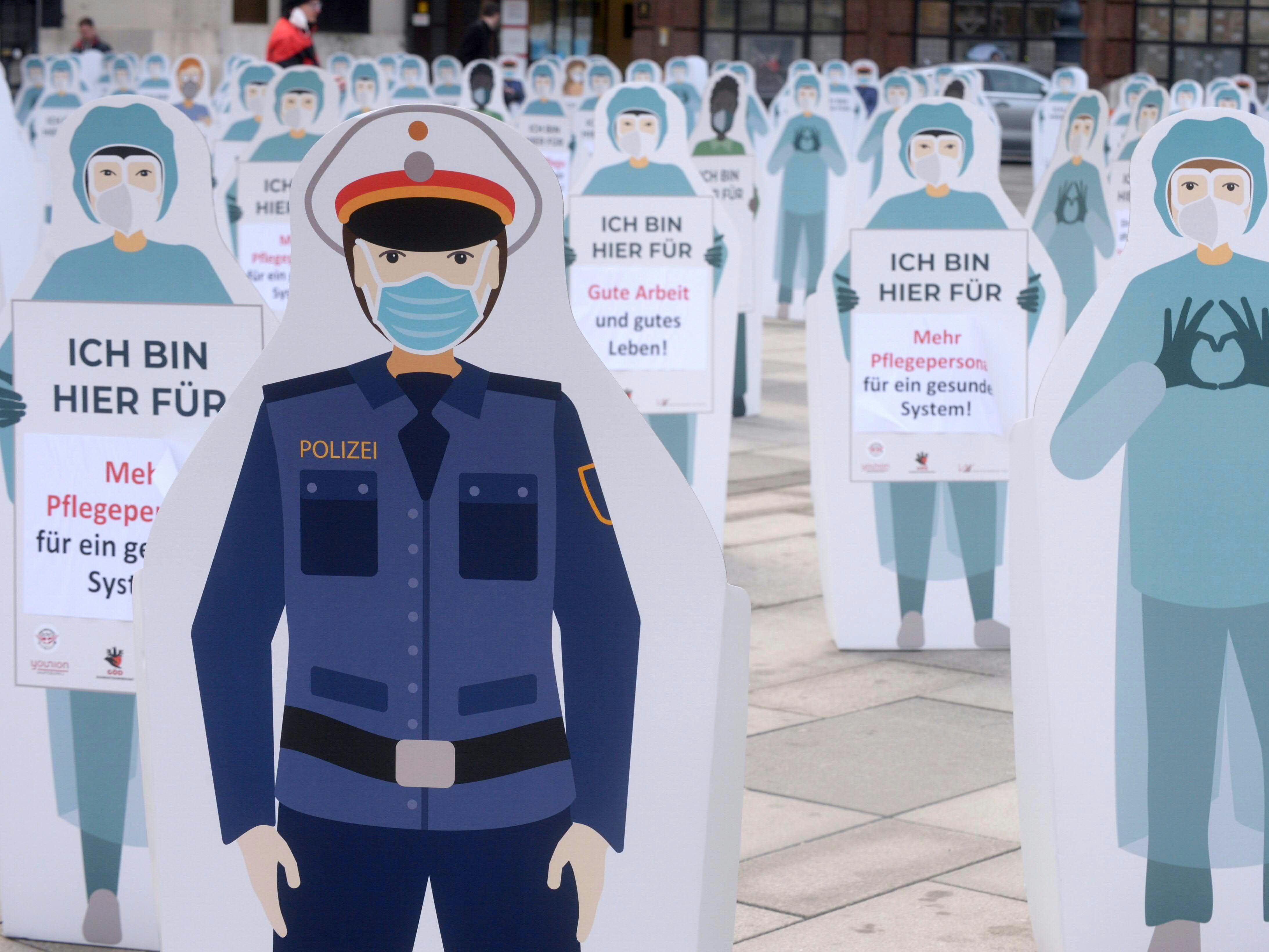Das Gesundheitspersonal demonstrierte heute auf eine etwas andere Art. Das Gesundheitspersonal demonstrierte heute auf eine etwas andere Art.