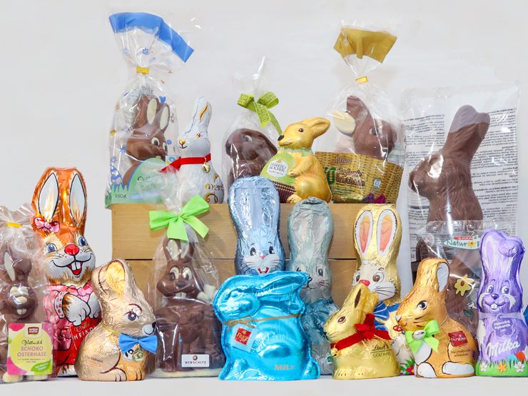 21 Schoko-Osterhasen aus heimischen Supermärkten wurden verkostet.