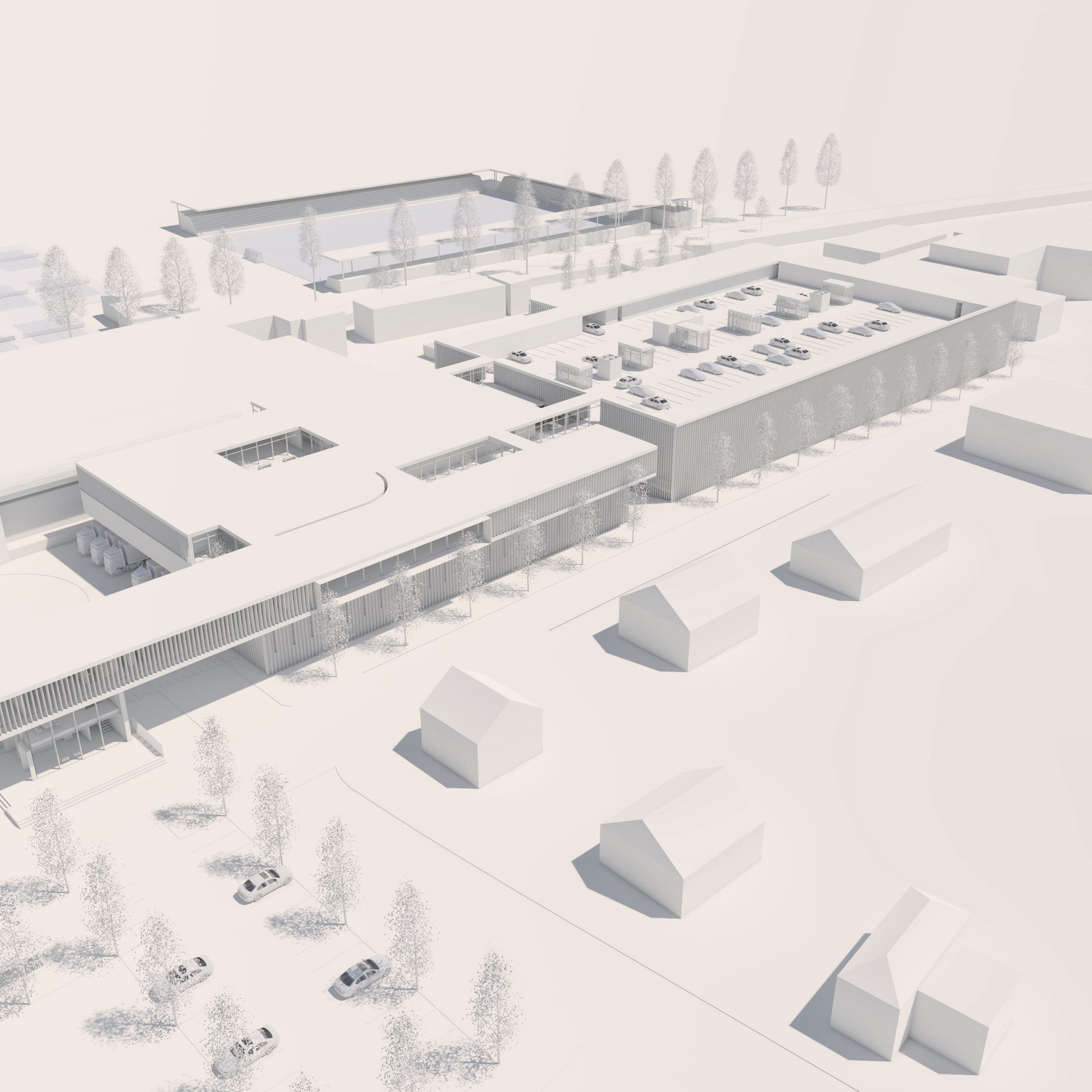 Rendering des neuen Werkes in der Schweizerstraße in Hohenems. Der Oberflächenveredler baut im Rahmen von zwei Bauetappen kräftig aus und investiert in die Modernisierung und den Ausbau der Kapazitäten Hohenems (Originaltext otx) - Der Oberflächenveredler Collini investiert 50 Millionen Euro am Stammsitz des Unternehmens in Hohenems. Die Planungen dazu sind weitgehend abgeschlossen, der Baubeginn ist für Herbst 2021 vorgesehen. Die ersten zusätzlichen Hallenflächen werden mit Ende 2022 zur Verfügung stehen. Das geht aus einer Pressemitteilung hervor.