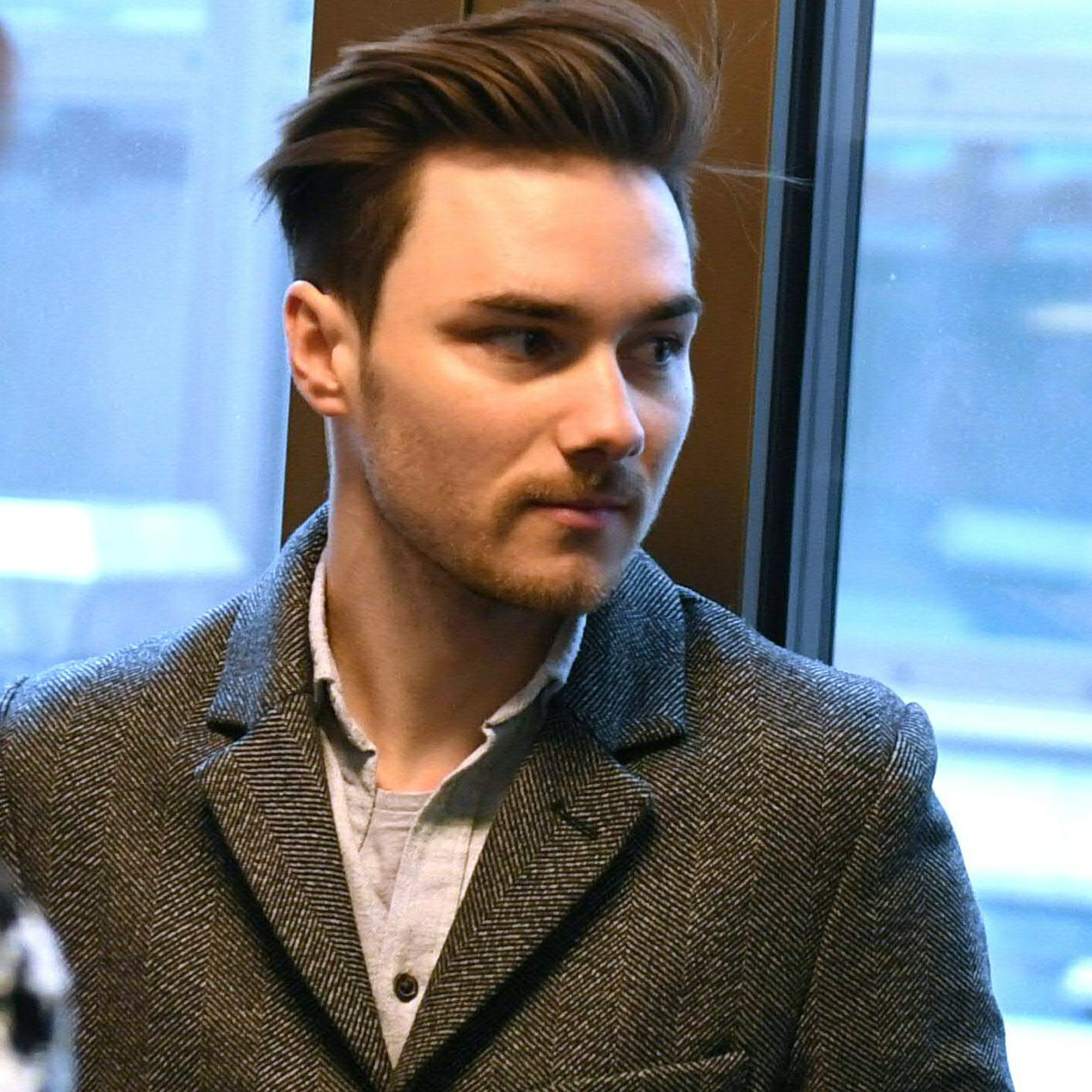 Dominik Baldauf (l.) und Anwalt Andreas Mauhart (r.) am Dienstag, 14. Jänner 2020, vor Beginn des Prozesses.