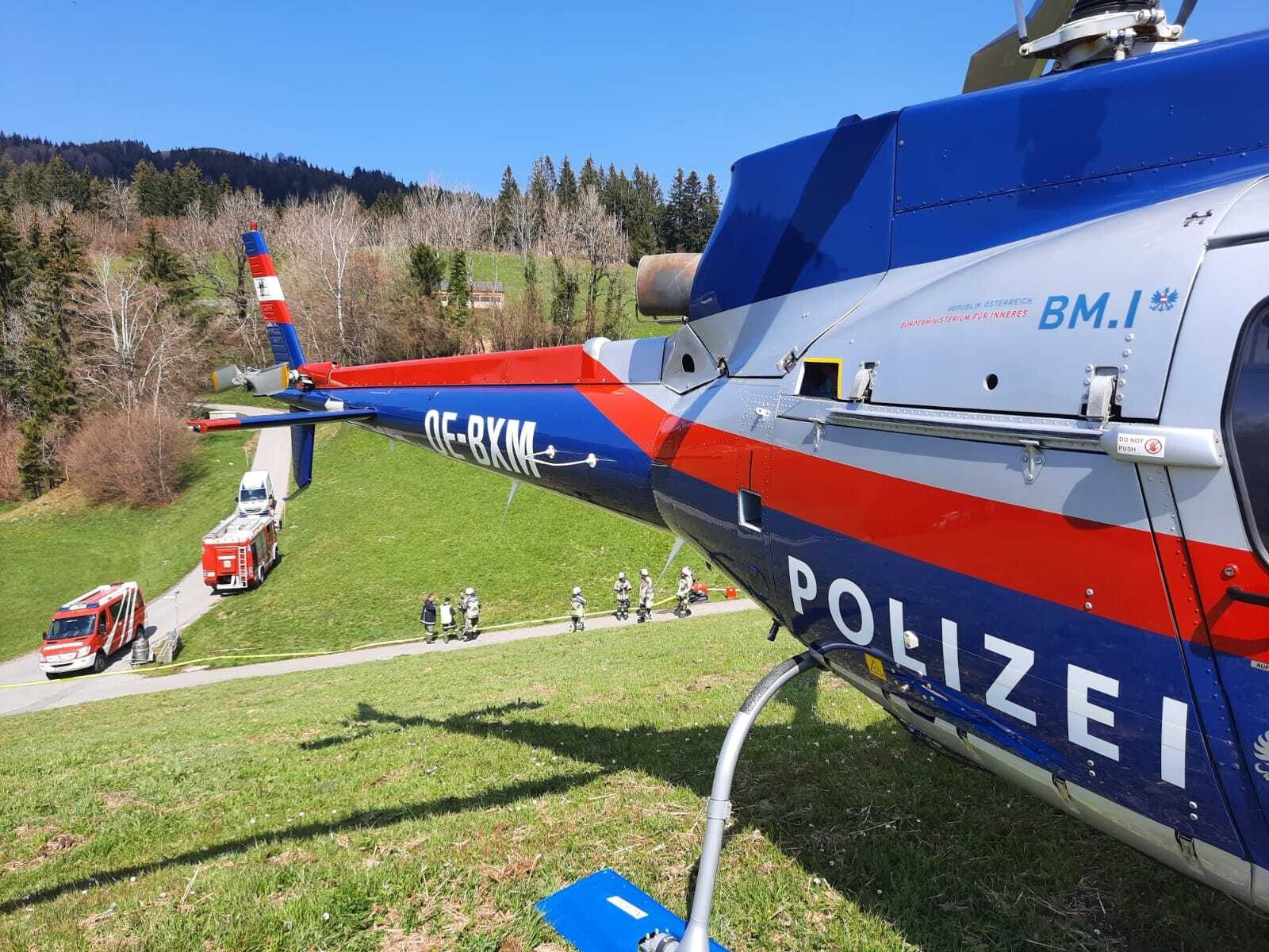 Auch ein Polizeihubschrauber war im Einsatz