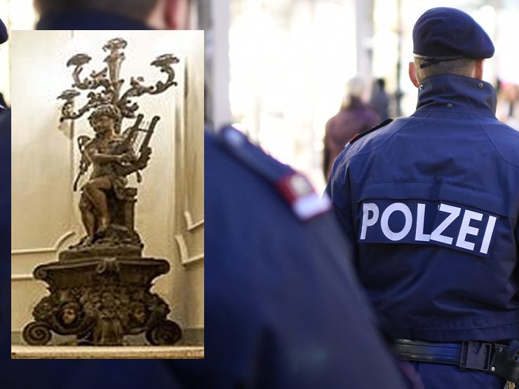 Die Wiener Polizei fahndet nach einem gestohlenen Figurenleuchter. Die Wiener Polizei fahndet nach einem gestohlenen Figurenleuchter.