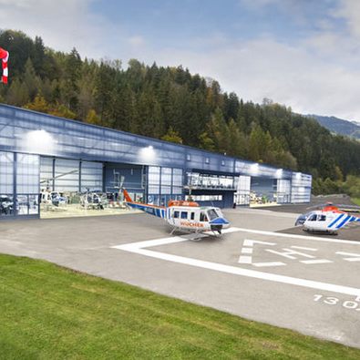 Der Wucher-Heliport in Ludesch wird ausgebaut. Es kommen eine Zwischenhalle und ein dritter Hangar.