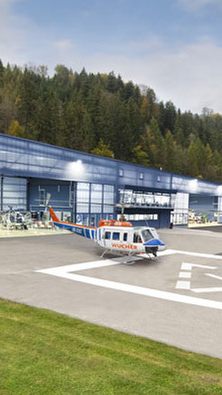 Der Wucher-Heliport in Ludesch wird ausgebaut. Es kommen eine Zwischenhalle und ein dritter Hangar.