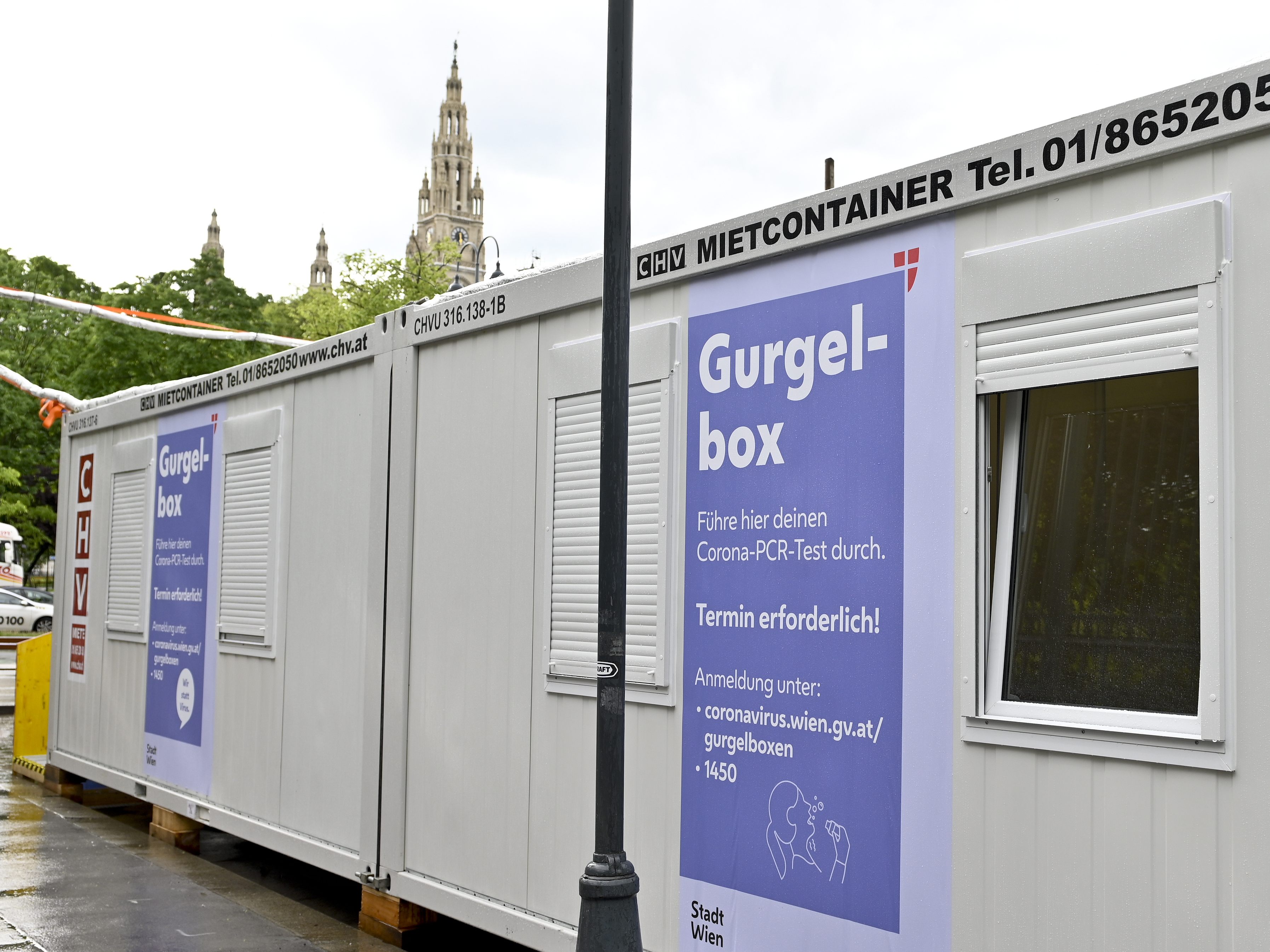 Zehn "Gurgel-Boxen" werden in Wien zur Verfügung stehen. Zehn "Gurgel-Boxen" werden in Wien zur Verfügung stehen.
