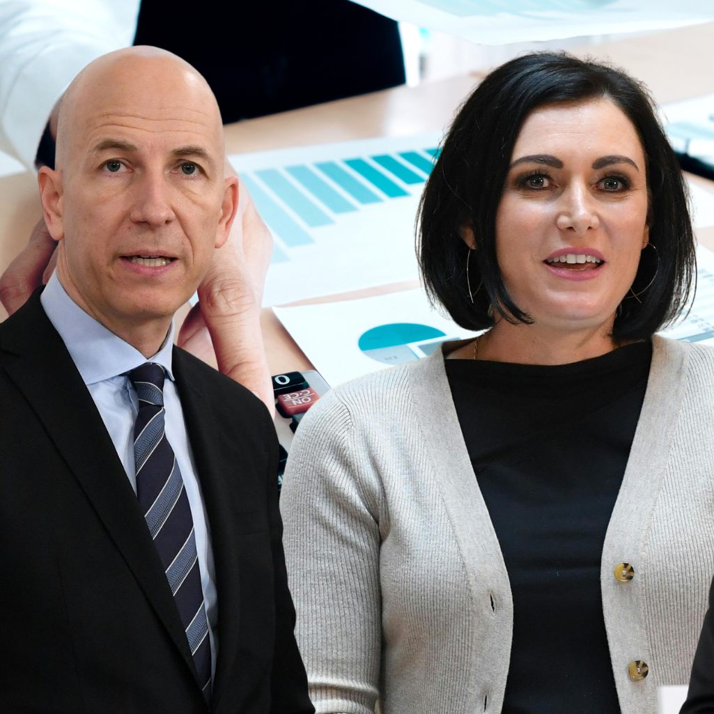 Die Pressekonferenz dreht sich um den Arbeitsmarkt und die Öffnungen.