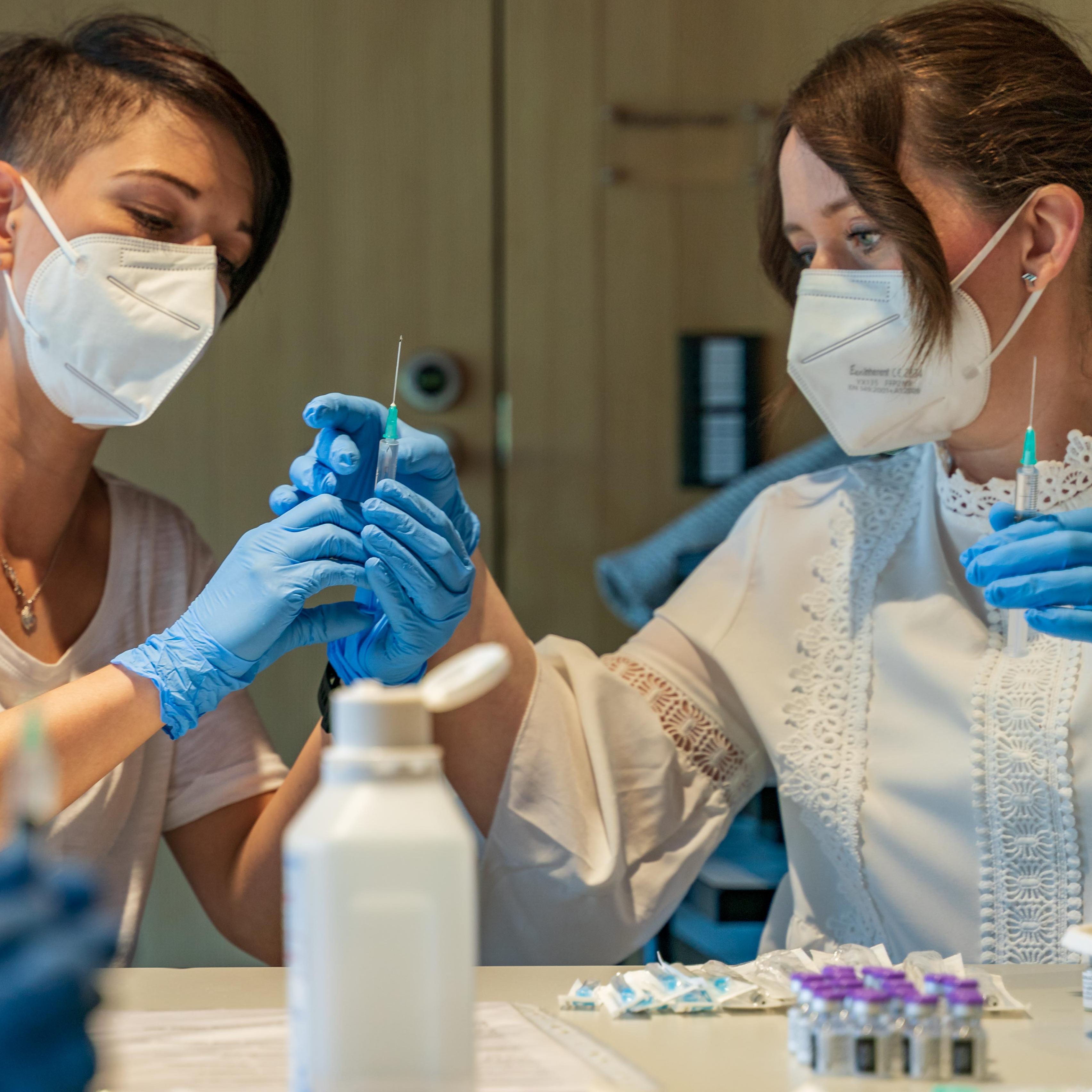 Vorberitungen zu Corona.Impfungen in Vorarlberg Anfang Mai 2021.