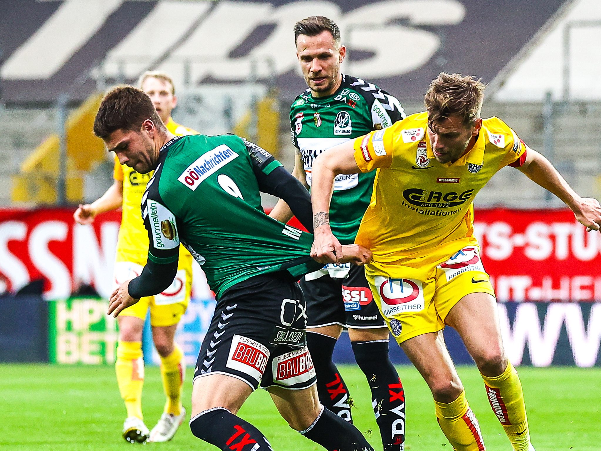 Beim Spiel Ried gegen Wiener Austria blieb es bis zum Schluss spannend.
