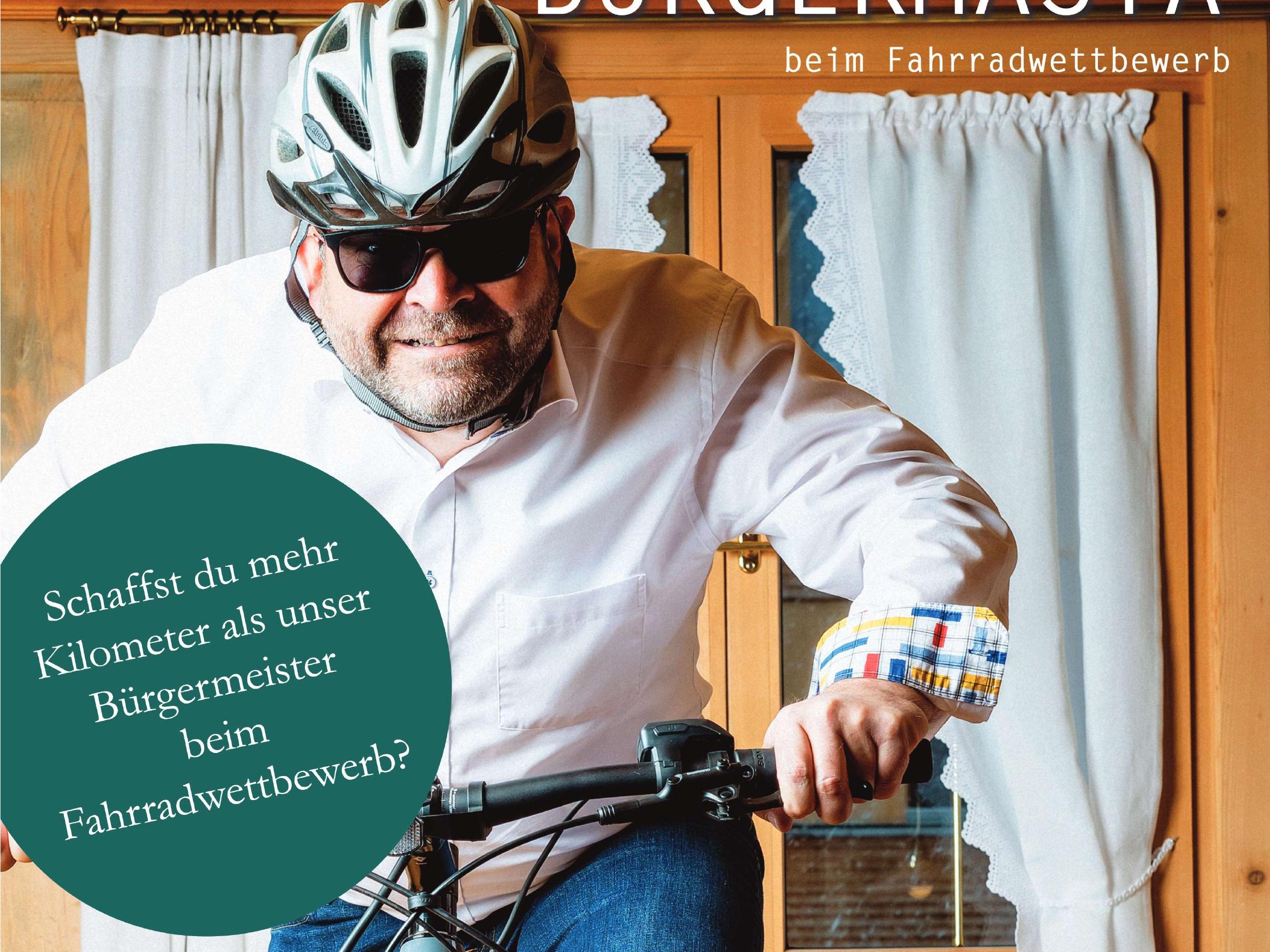 Beim Fahrradwettbewerb mehr Kilometer radeln als unser Bürgermeister Gerhard Beer und tollen Preis gewinnen.