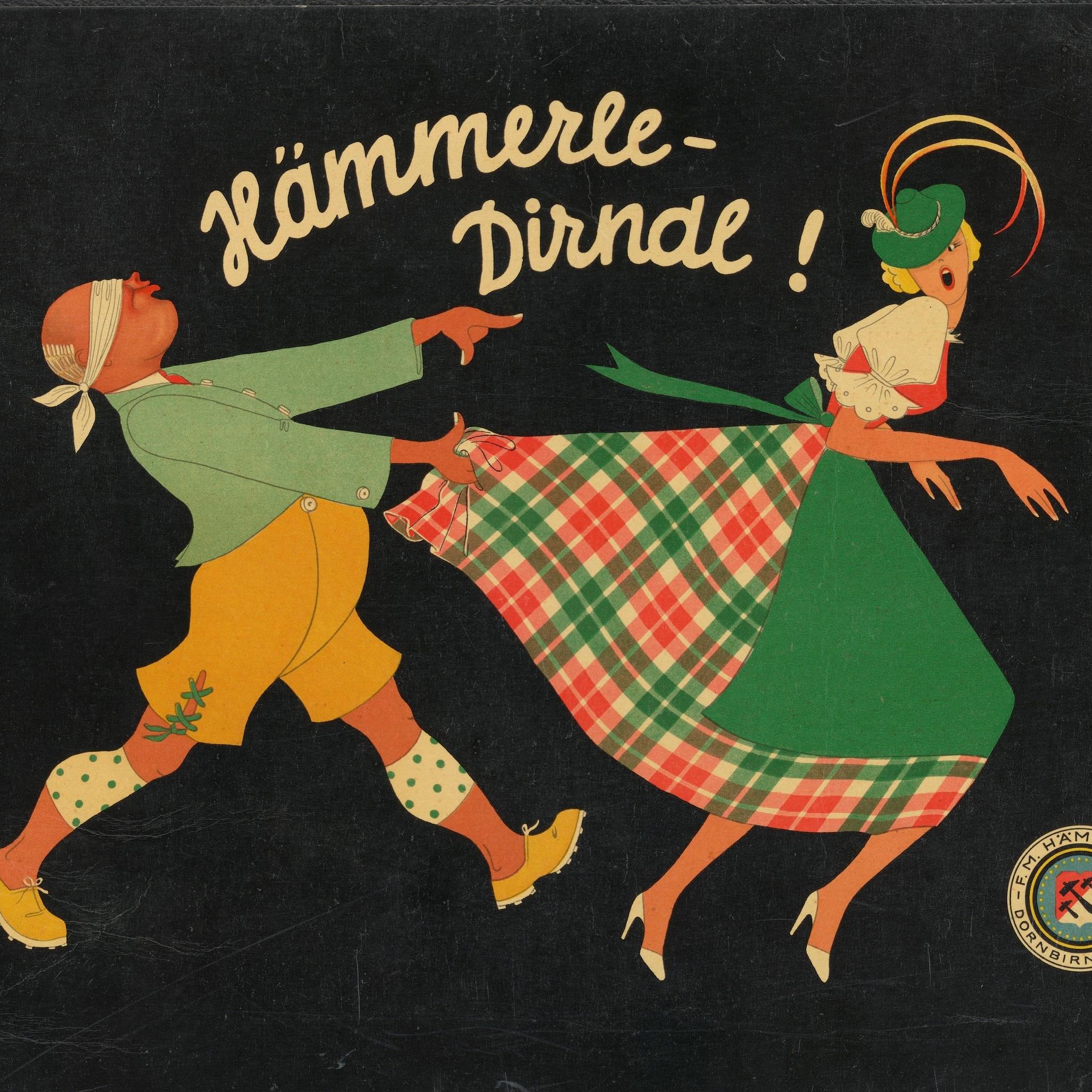 Schaufenstersteher des Textilunternehmens F. M. Hämmerle, Waldheim-Eberle A.G. (Wien), ca. 1950-1955.