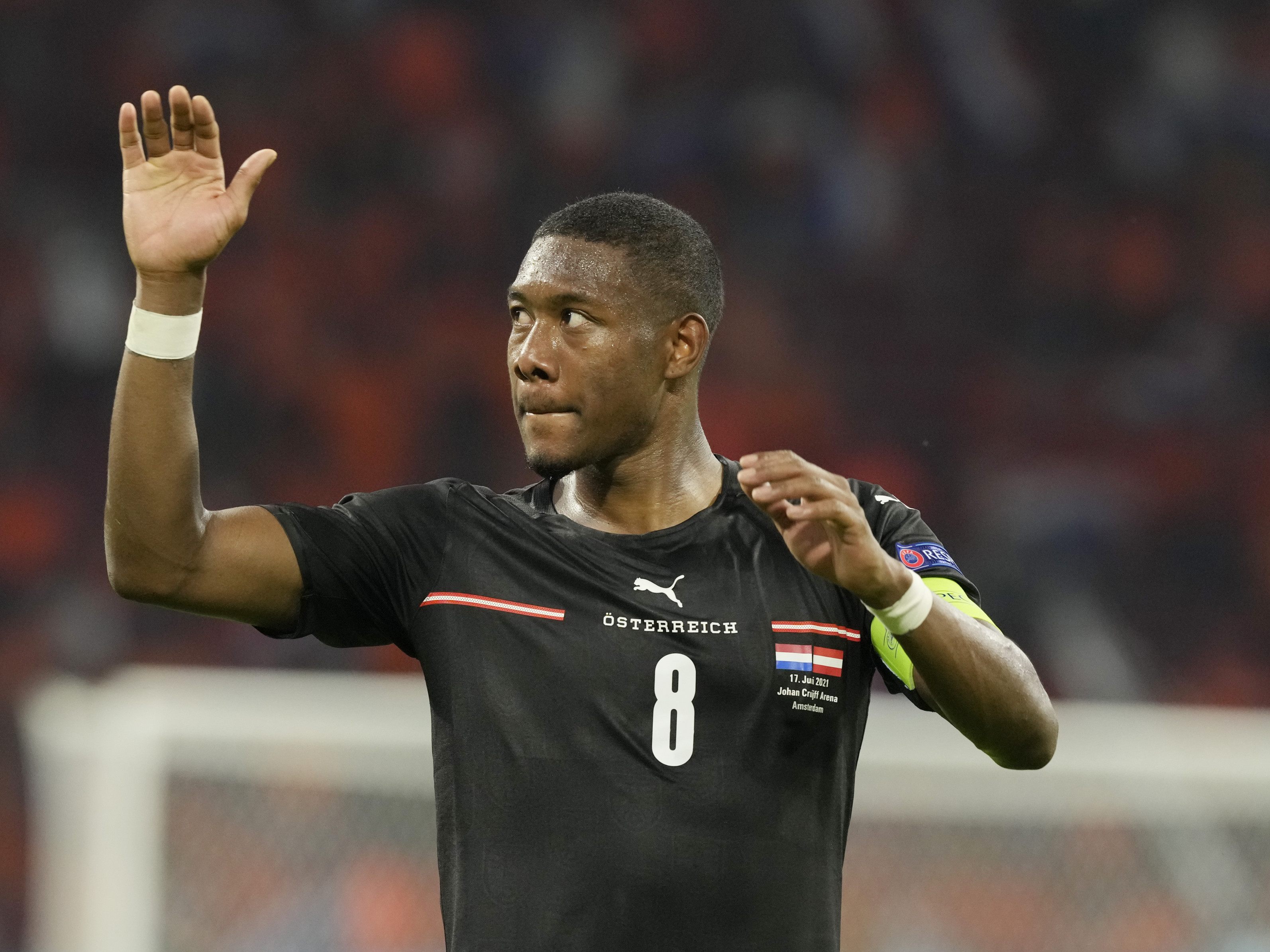 David Alaba hatte bei der Fußball-EM gegen die Niederlande zu tun.