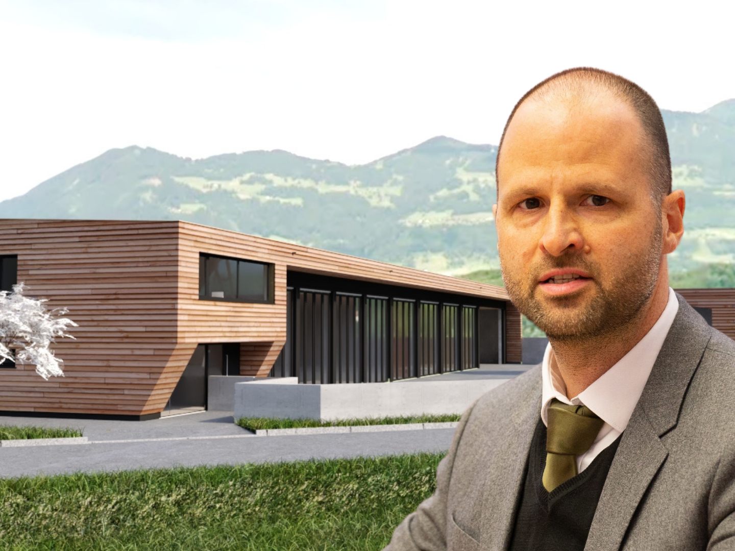 Der Entwurf der neuen Straßenmeisterei in Bludesch.