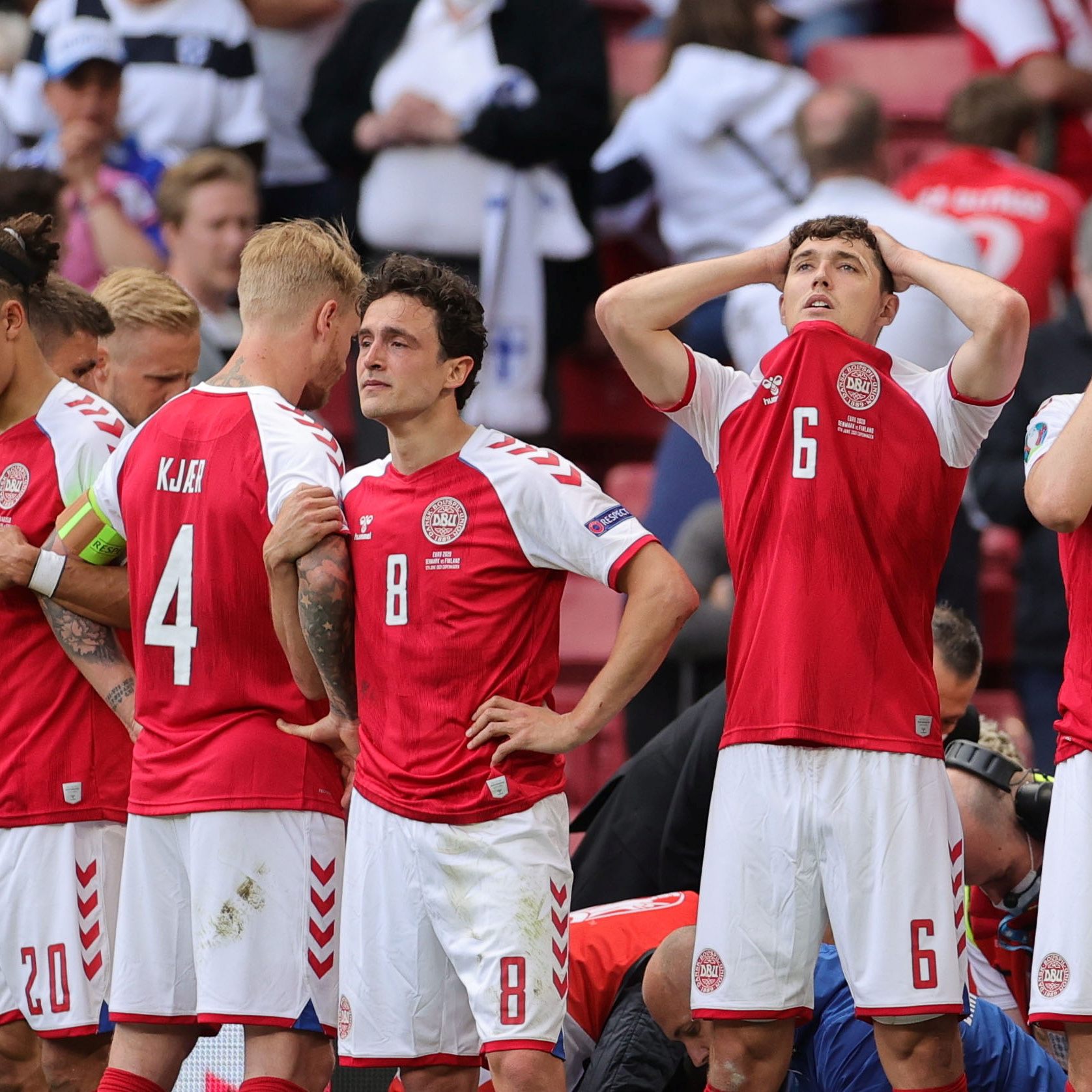 Eriksens Mitspieler waren erschüttert.