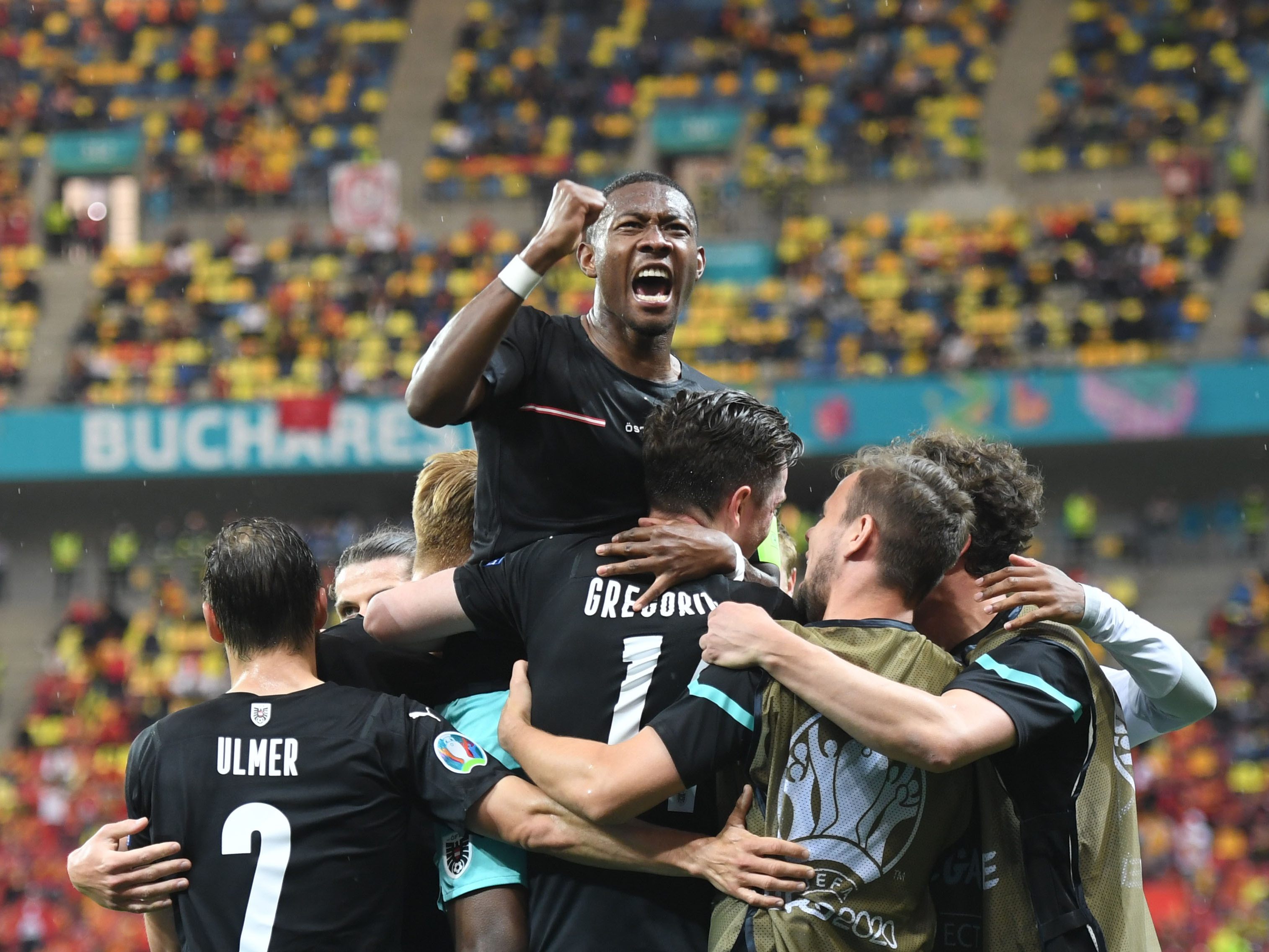 Gregoritsch trifft, Alaba freut sich. Gregoritsch trifft, Alaba freut sich.