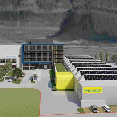 Visualisierung des geplanten Erweiterungsbaus bei Otto Wohlgenannt in Dornbirn.
