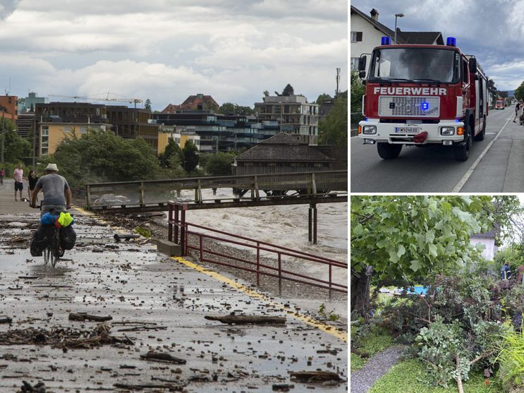 Unwetter über Vorarlberg - Blaulicht-Organisationen im Dauereinsatz.