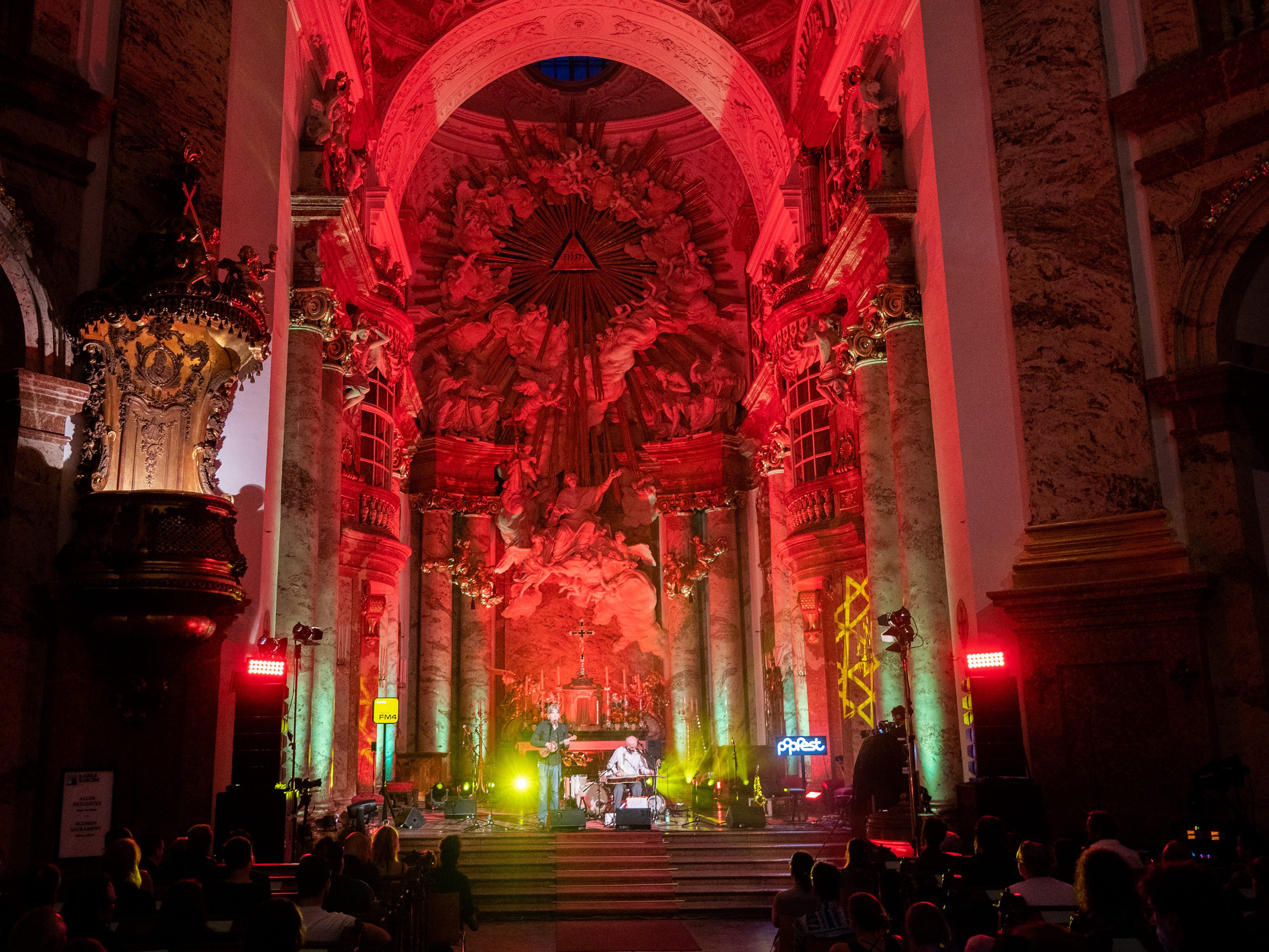 Ein Bild aus dem Vorjahr: Das Popfest Wien lässt auch heuer die Karlskirche nicht außen vor. Ein Bild aus dem Vorjahr: Das Popfest Wien lässt auch heuer die Karlskirche nicht außen vor.
