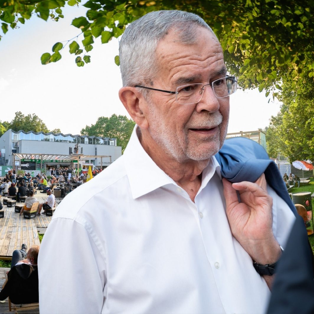 Van der Bellen stattete am Freitag dem Poolbar Festival einen Besuch ab.