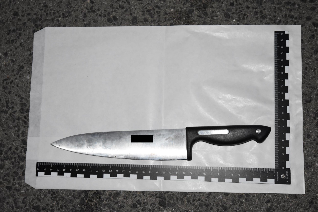 Die Polizei konnte das Messer sicherstellen