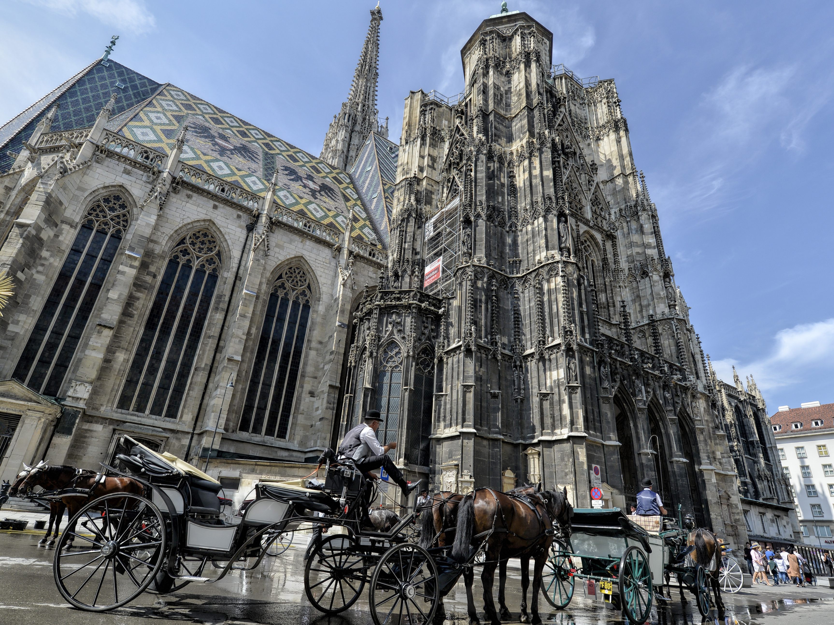 Ein Fiaker-Unfall ereignete sich am Wiener Stephansplatz. Ein Fiaker-Unfall ereignete sich am Wiener Stephansplatz.