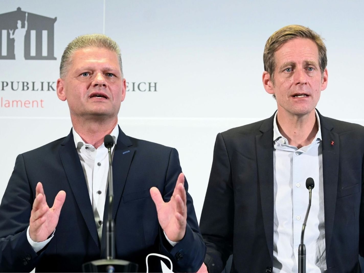 Die Fraktionsführer der ÖVP (Andreas Hanger) und der SPÖ (Jan Krainer). Die Fraktionsführer der ÖVP (Andreas Hanger) und der SPÖ (Jan Krainer).