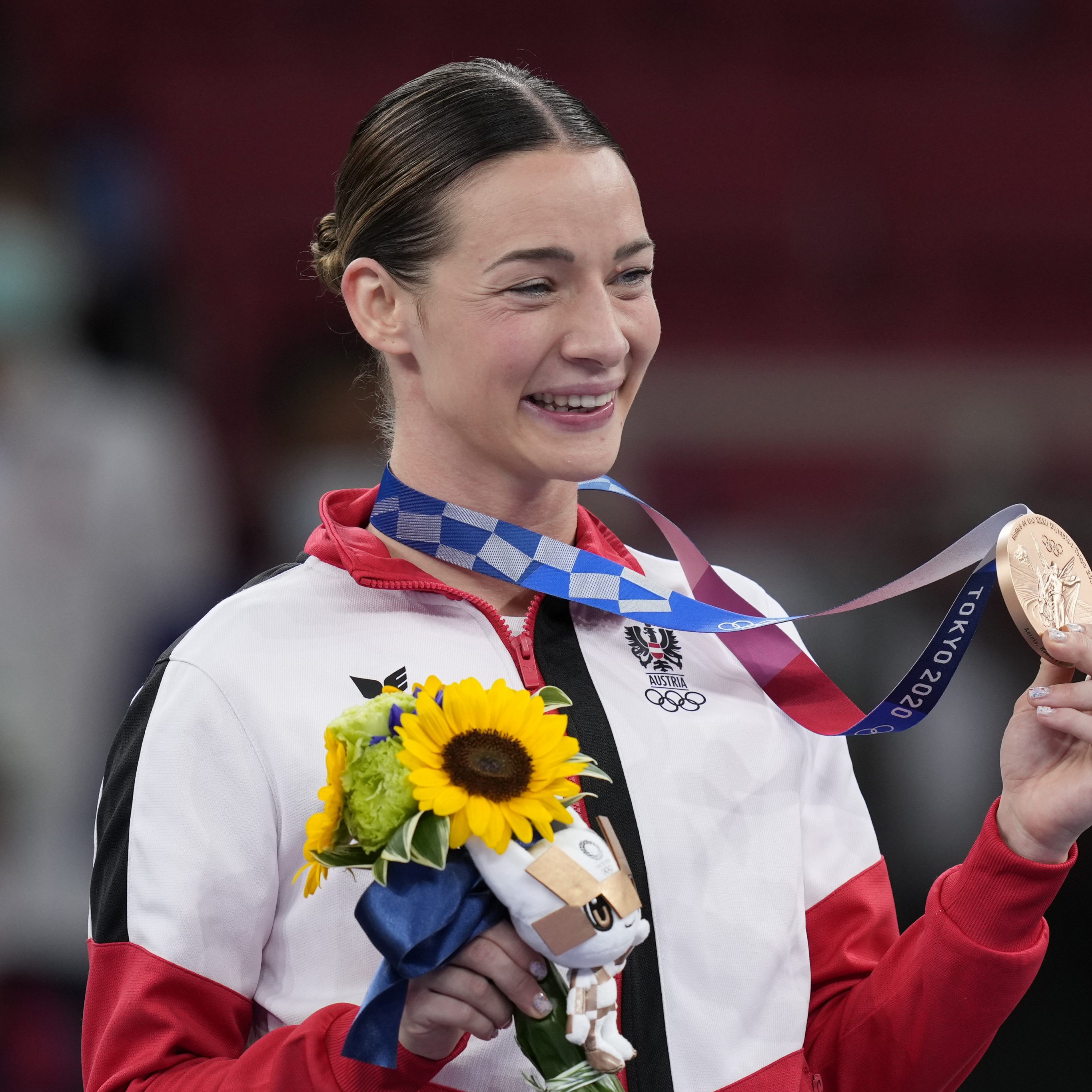 Plank bei der Siegerehrung in Tokio