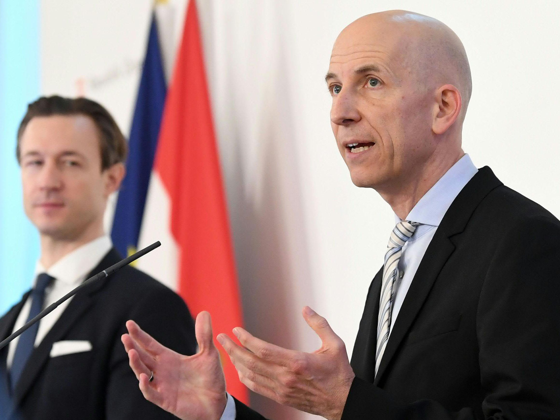 Gernot Blümel und Martin Kocher zur aktuellen Lage am Arbeitsmarkt. Gernot Blümel und Martin Kocher zur aktuellen Lage am Arbeitsmarkt.