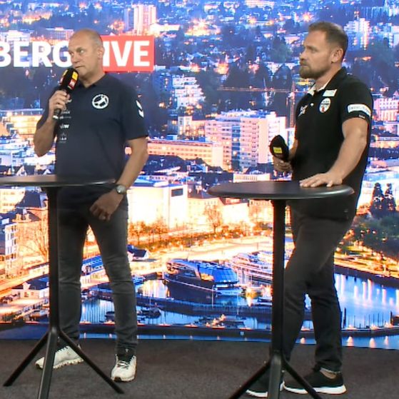 Bregenz-Trainer Markus Burger und Hard-Trainer Hannes Jòn Jònsson bei "Vorarlberg LIVE".
