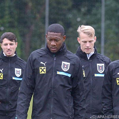 Grüll (2.v.r.) bestreitet in Kopenhagen sein erstes Länderspiel