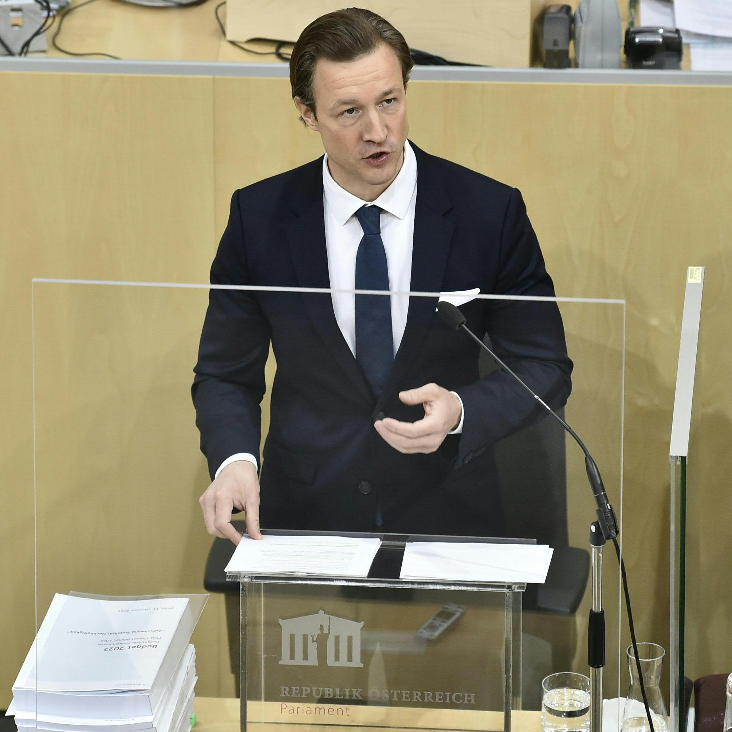 Finanzminister Gernot Blümel (ÖVP) bei der Budgetrede am Mittwoch.