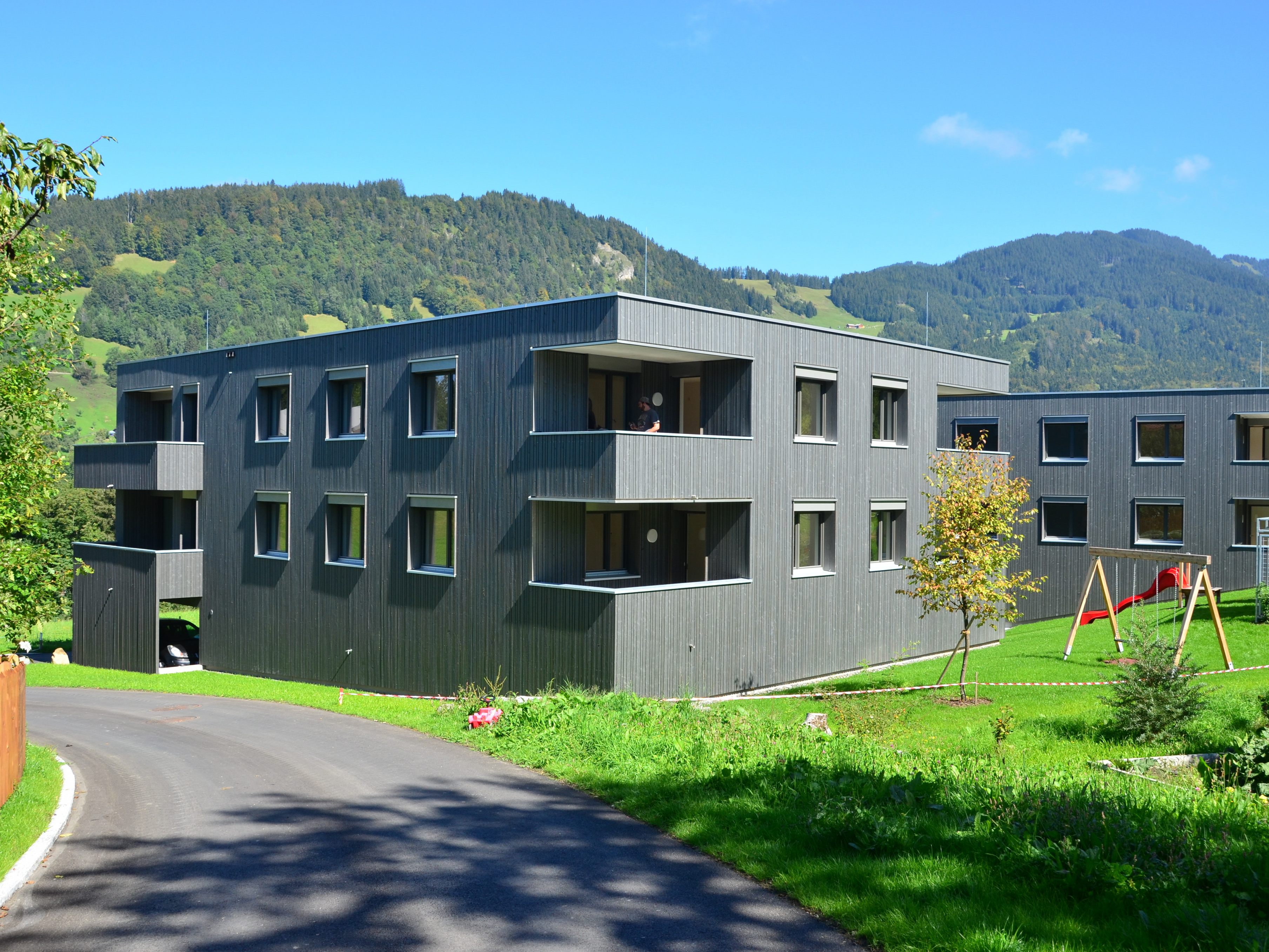 Die Wohnanlage der Alpenländischen Wohnbaugesellschaft in Dafins wurde mit Gold ausgezeichnet Die Wohnanlage der Alpenländischen Wohnbaugesellschaft in Dafins wurde mit Gold ausgezeichnet