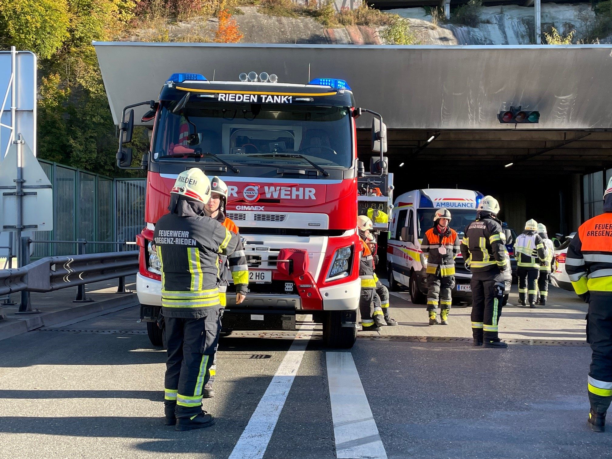 Am Montagmorgen ereignete sich ein schwerer Unfall im Pfändertunnel.