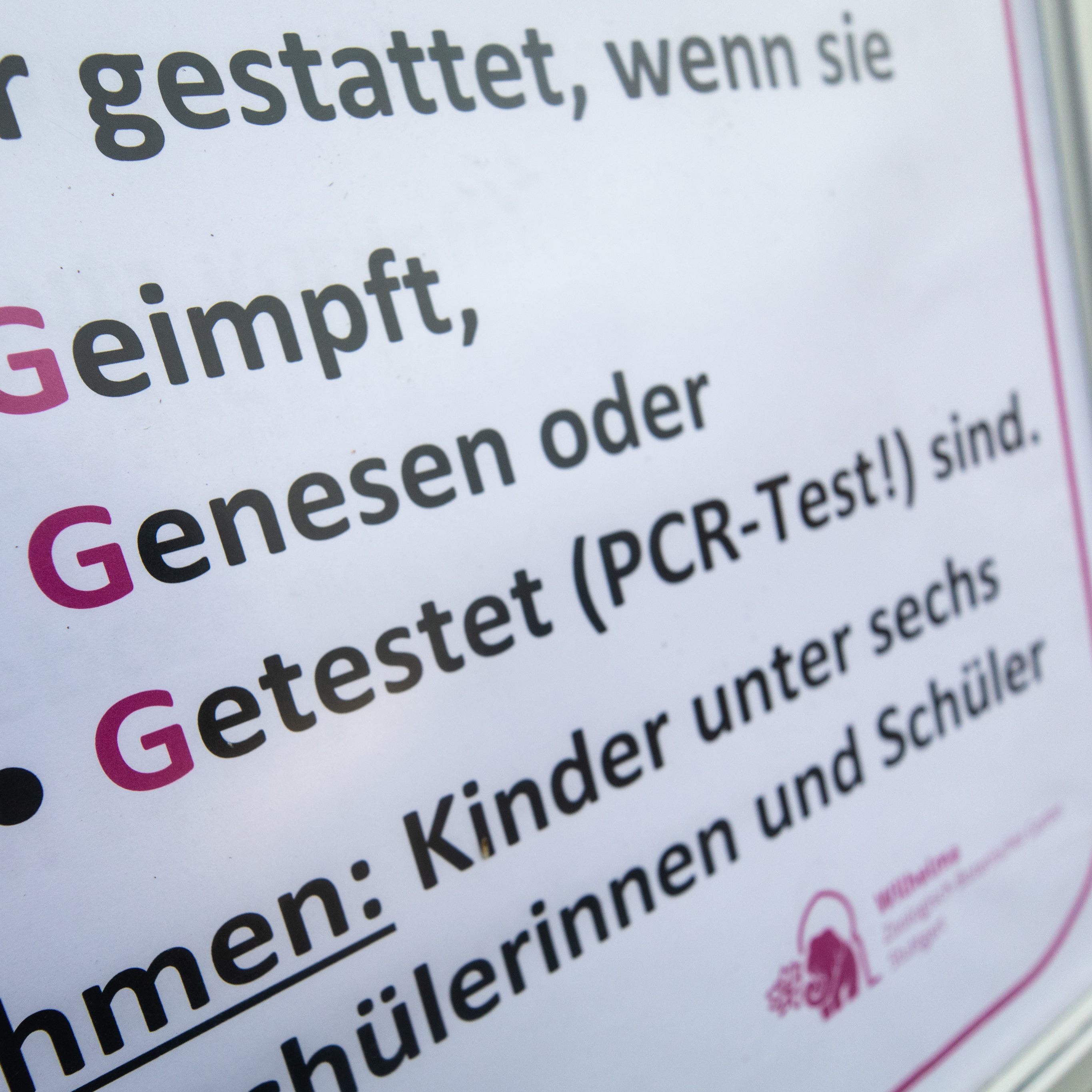 Bei 2,5G werden nur noch PCR-Tests angenommen.