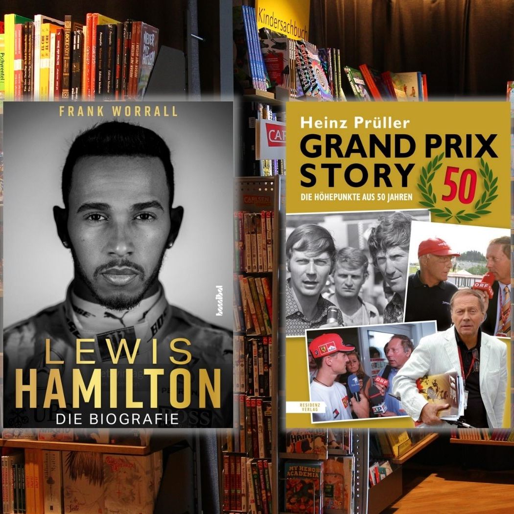 Die Bücher "Lewis Hamilton" und "Grand Prix Story 50".