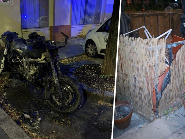 Polizeibeamte konnten die beiden Brände rasch löschen. Polizeibeamte konnten die beiden Brände rasch löschen.