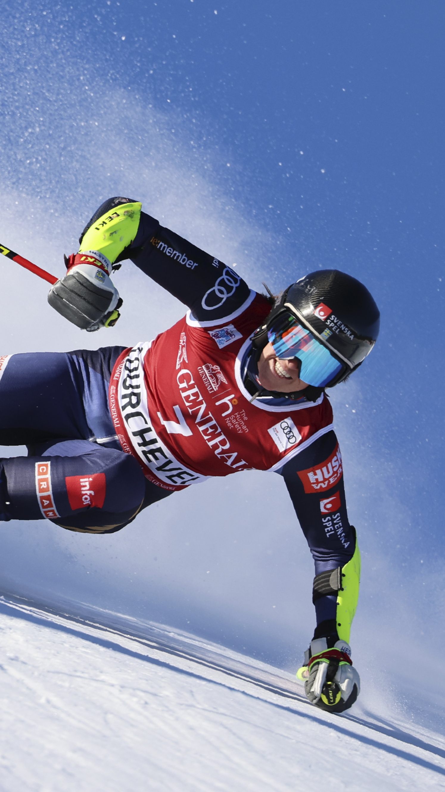 Sara Hector führt nach dem ersten Durchgang in Courchevel.