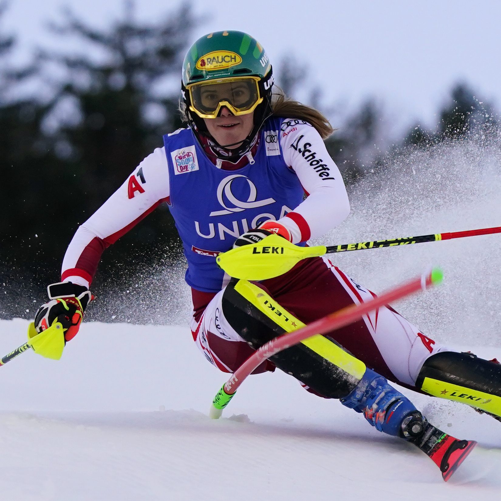 Katharina Liensberger geht von Platz 3 in den zweiten Durchgang.