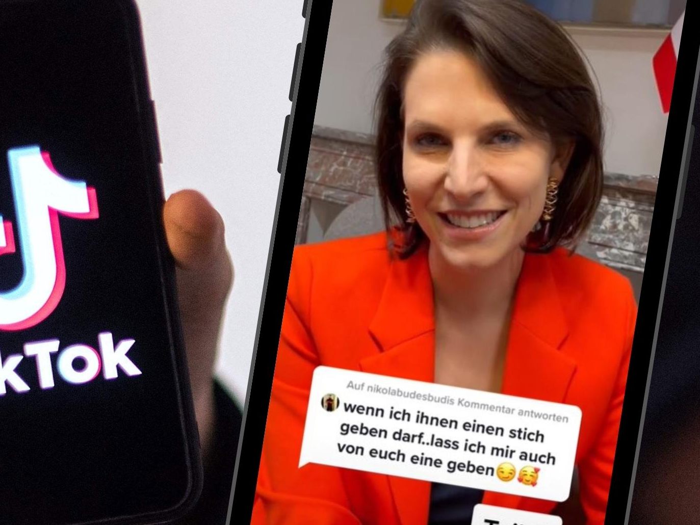Ministerin Karoline Edtstadler ließ sich auf TikTok auch von einer zweideutigen Anfrage nicht verunsichern. Ministerin Karoline Edtstadler ließ sich auf TikTok auch von einer zweideutigen Anfrage nicht verunsichern.