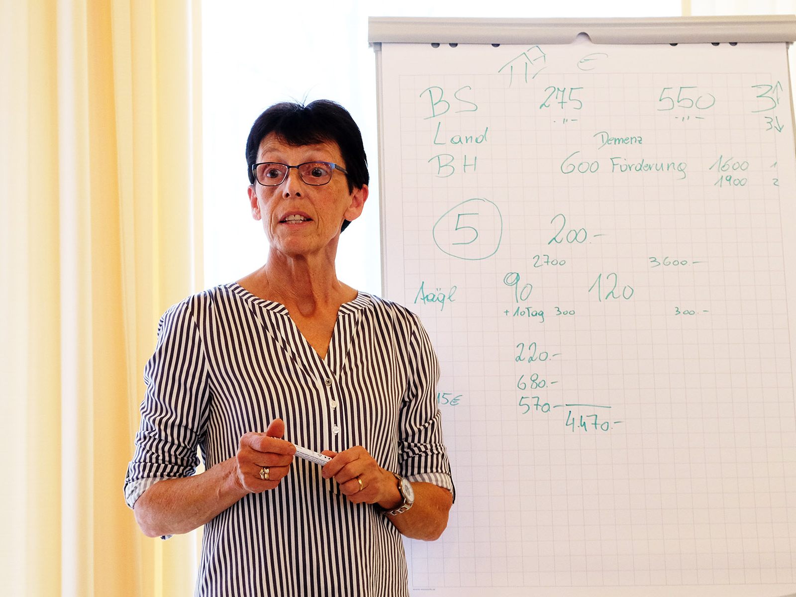 Frau Brigitte Lederle gibt wertvolle Informationen zur Finanzierung der Pflege