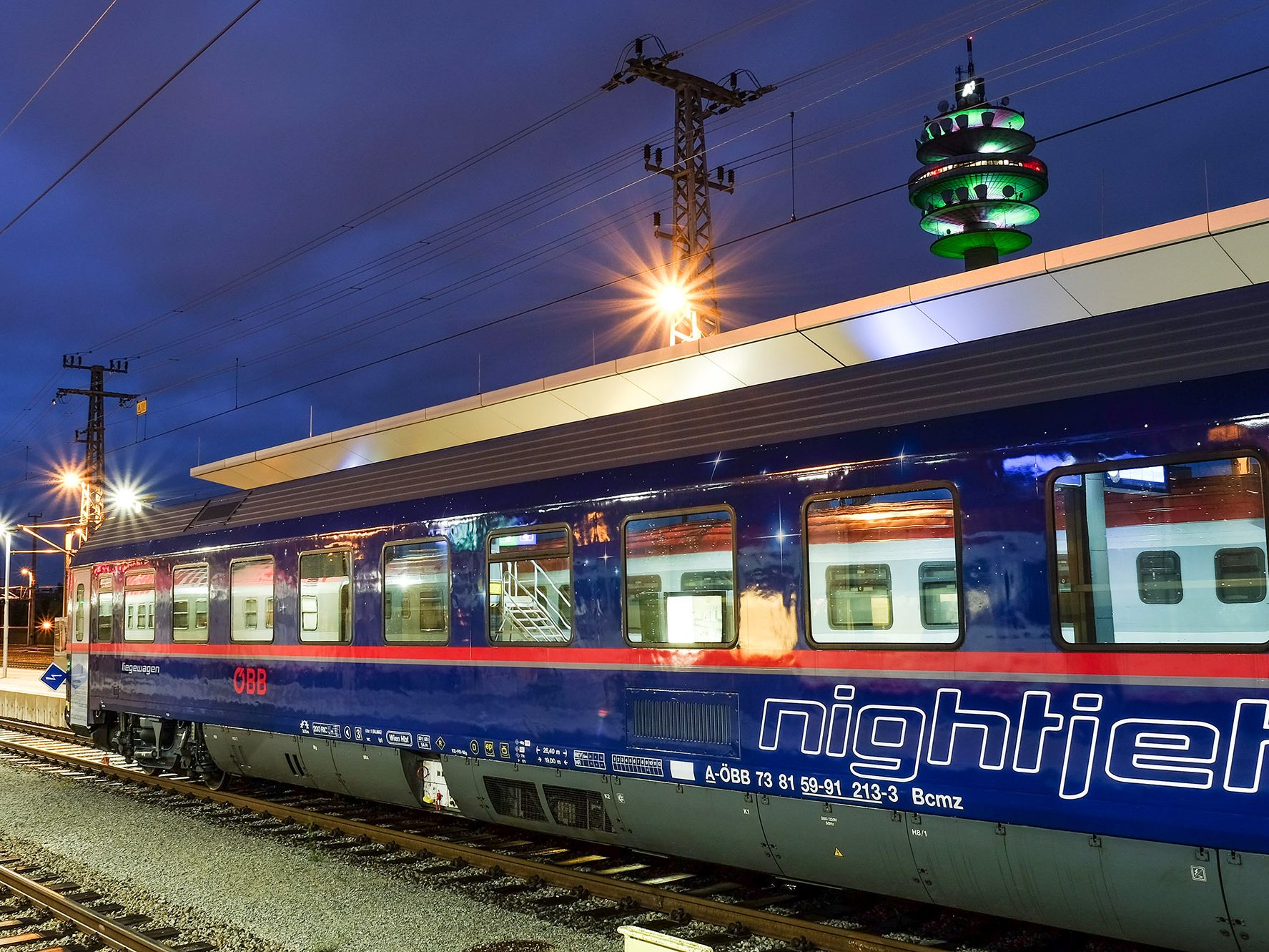 Kontrollen einem Nightjet der ÖBB