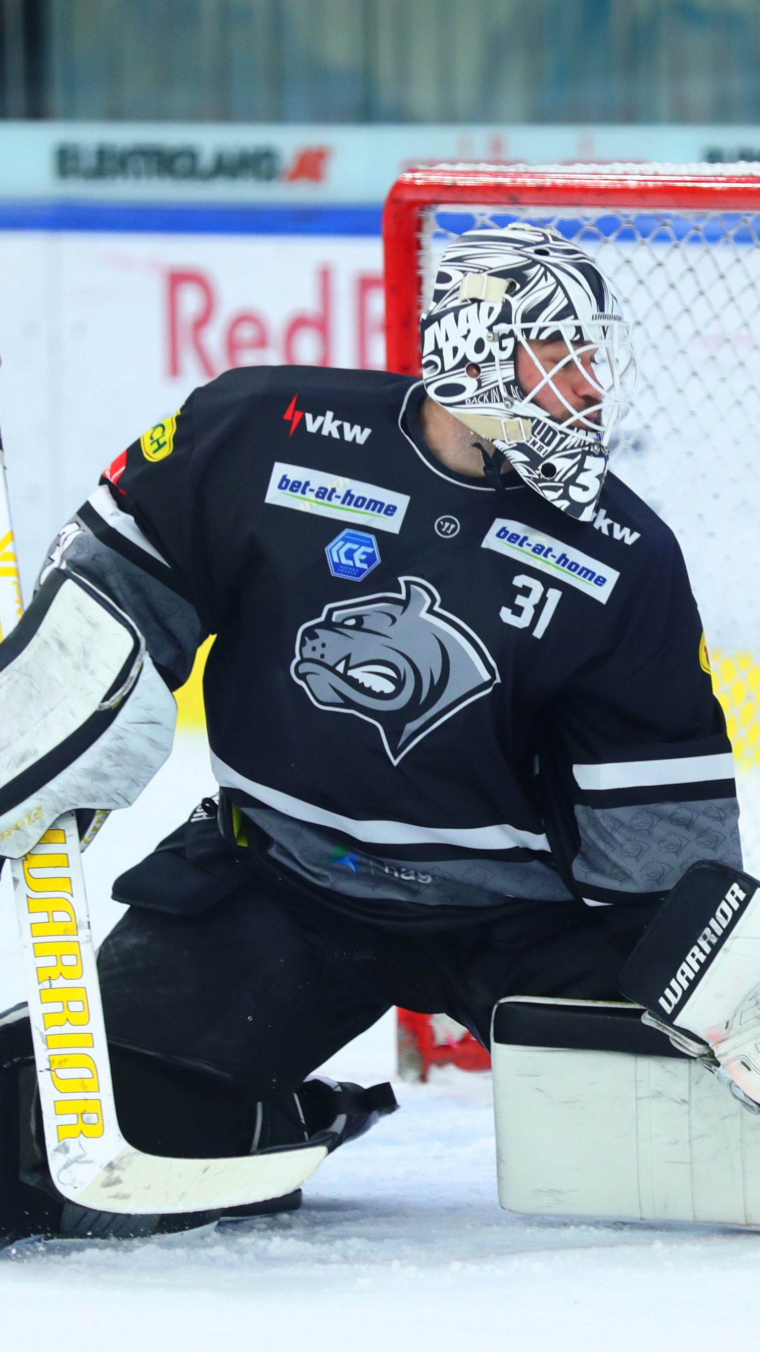 Madlener im Tor der Bulldogs zeigte heute eine starke Leistung.