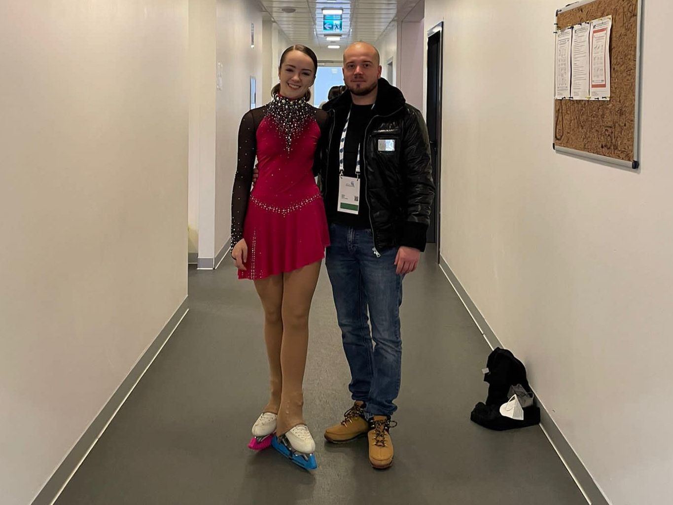 Noémi und ihr Trainer in Bergamo, Italien