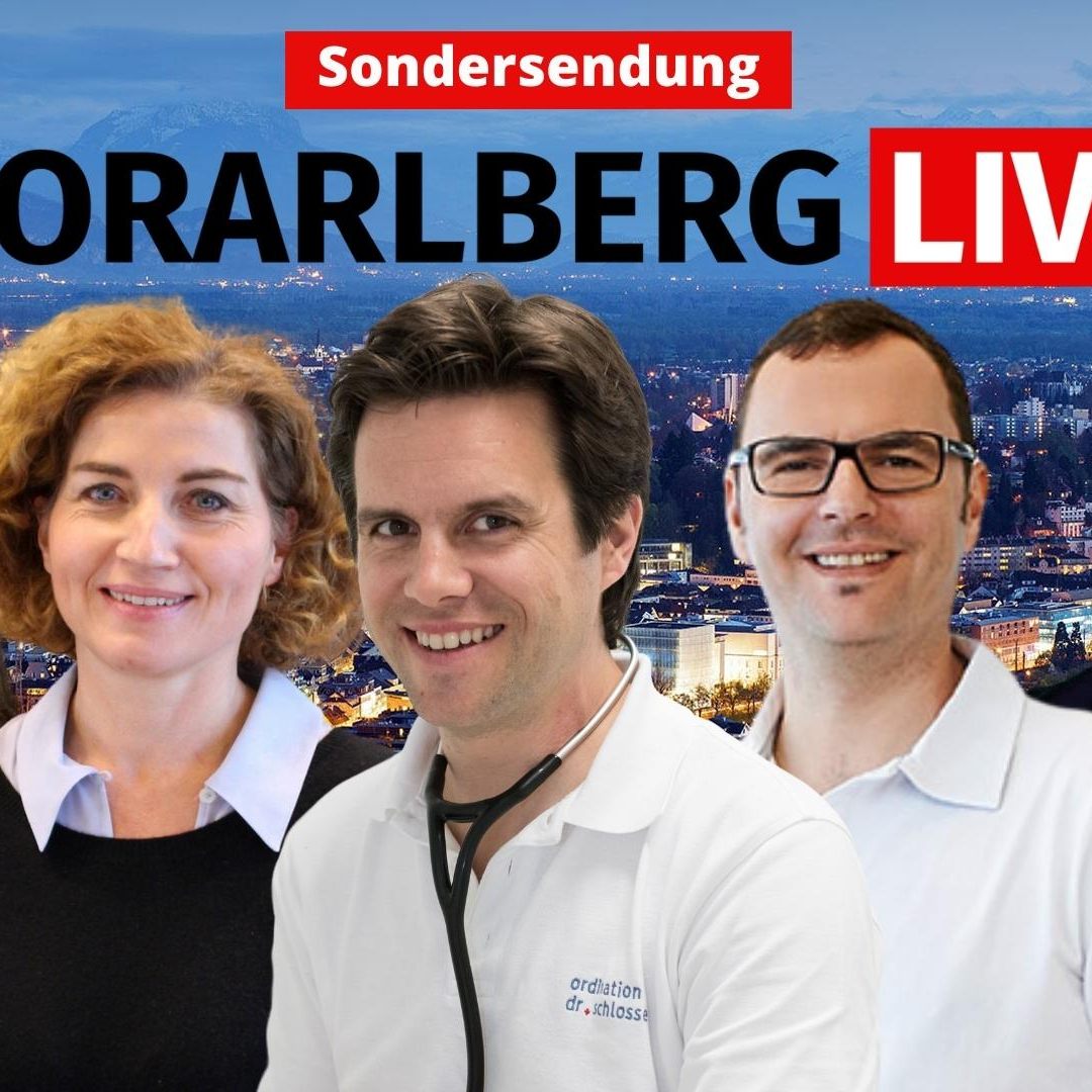 "Vorarlberg LIVE"-Sondersendung mit Dr. Verena Linder, Dr. Gabriele Gort, Dr. Bernhard Schlosser und Dr. Andreas Wüstner.