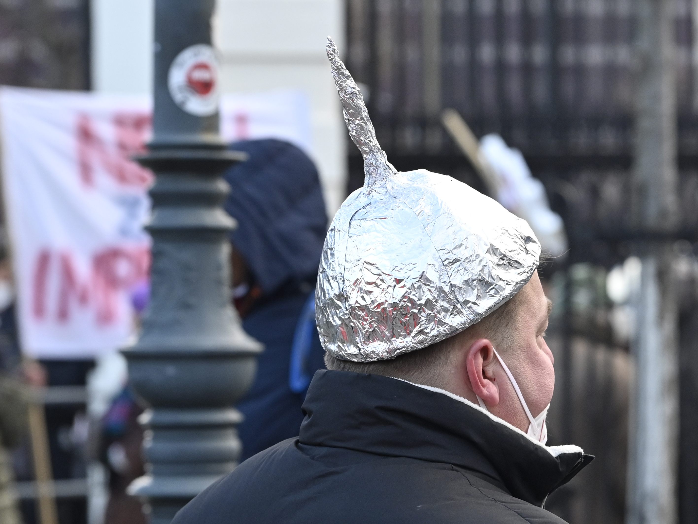 Ein Demonstrant auf der Impfdemo. Ein Demonstrant auf der Impfdemo.