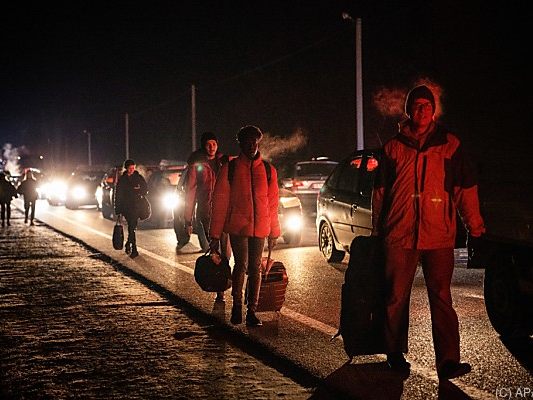 Flüchtlinge auf dem Weg nach Polen